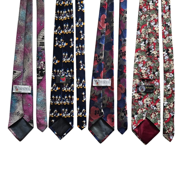 Lot of 4 Disney Mickey Mouse Donald Duck Men's Ties - Picture 4 of 8